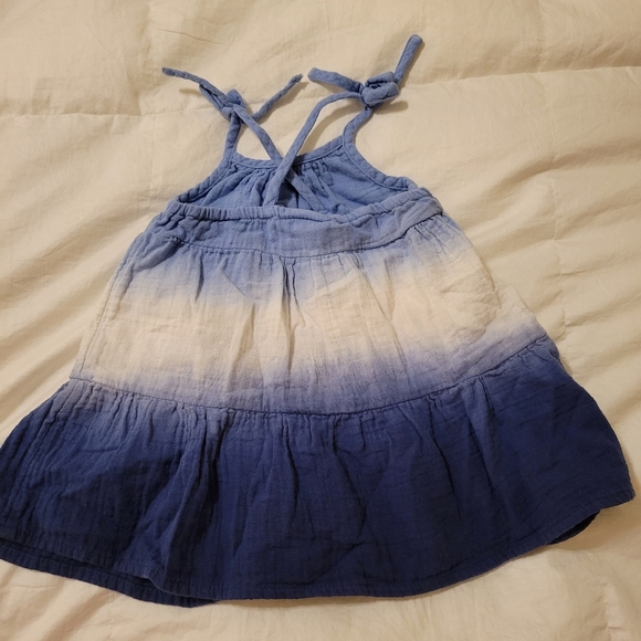 Cat & Jack Toddler Girls Spaghetti Sleeveless Dress Blue Dip Dye Size 12M - Picture 3 of 5